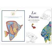 Livre l' ART de colorer "les poissons" de l'artiste Corinne JEANJACQUES, 30 pages