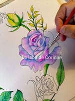 Livre l' ART de colorer "Couronnes de fleurs"" de l'artiste Corinne JEANJACQUES, 30 pages